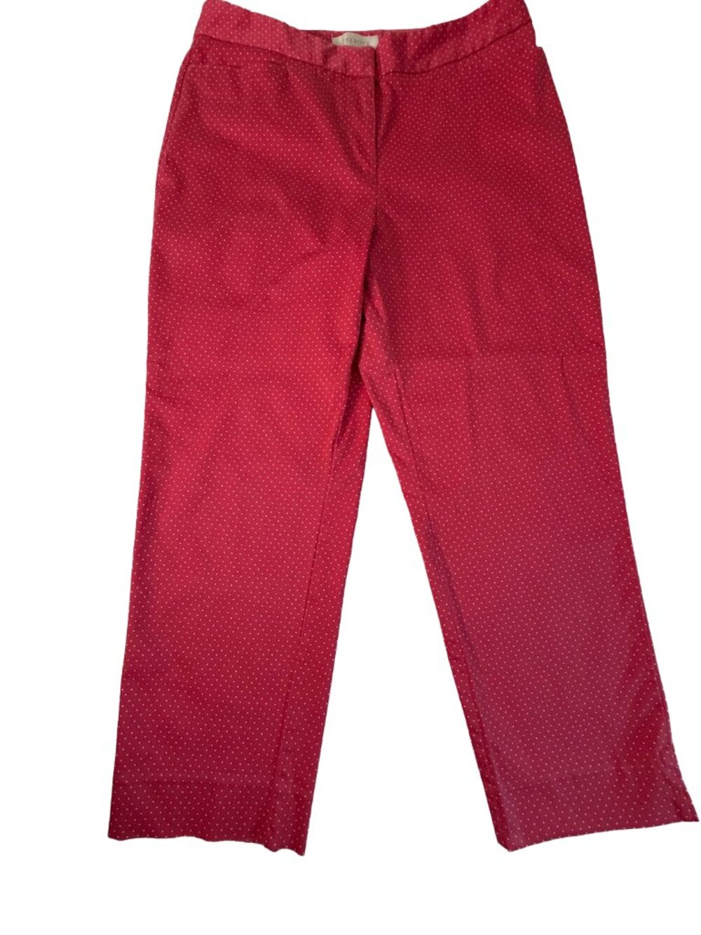 Talbots Curvy Fit Raspberry Polka Dot Cropped Wide Leg Pants Size 8